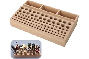 JOYIBAY Werkzeughalter für Lederhandwerk: 98 Löcher, professioneller Holzständer für Lederwaren