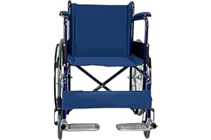 TERMIGEA - Sedia a Rotelle Pieghevole Leggera Autospinta, Carrozzina per Anziani e Disabili in Acciaio (Portata 100KG) con Freno e Leva per Gradini, Dispositivo Medico CE per Interno ed Esterno