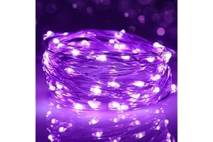 cshare Halloween Decoratio LED Guirlande Lumineuse, 5M 50LED Girlande de Lumière IP65 Etanche Guirlande LED Decoration pour Sapin de Chambre Noël Mariage Fête Festival Anniversaire Jardin(Violet)