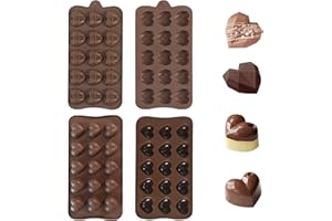 GOTFUN Stampo per cioccolatini, 2 pezzi, in silicone, antiaderente, a forma di cuore, riutilizzabili, per whisky, cocktail, latte, cioccolato, 30 pezzi