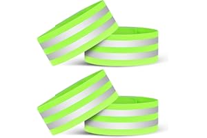 URAQT Brassard Réfléchissant, Barres Parallèles Fort Pouvoir Collant Réfléchissante Brassard Sécurité Haute Visibilité Brassard de Sécurité pour La Plupart des Gens et Faire Vélo