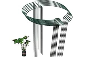 CFYTHYAB 12 Pieces 25 x 40cm Bow Metal Plant Supports Stakes Ring Cage for Garden, Plant Stakes for Roses, Flower, Tomatoes, Peonies, Hydrangeas