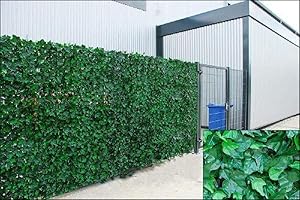 Welsh Green Screens Artificial Screening Ivy Leaf Hedge Panels On Roll Privacy Garden Fence 1m x 3m, Green Faux Trellis Balcony Screening (1.0)