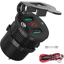 Prise USB 12V 65W PD3.0 + 18W QC3.0 Pour Voiture/camping-car - 2 Ports, étanche, Boîtier Aluminium, Compatible 12-24V (lot De 2)