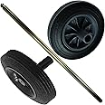 Wheelie Bin Heavy Duty Replacement Kit - Rubber Wheels With Solid Axle and Nose Collar (Axle & 2 Wheels)