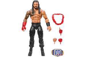 Mattel WWE Elite Collection - Personaggio Roman Reigns, action figure articolata da collezione con mani intercambiabili e costume da combattimento, giocattolo per bambini, 8+ anni, HWX34