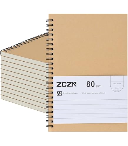 RICHER HOUSE Notitieboek A5 – Gelinieerd – 80 G/m² – Spiraal – 3 Stuks – 100 Vellen – Hardcover – Afscheurbaar – Groen