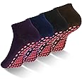 Fanshiontide 4 Pairs Non Slip Yoga Pilates Socks with Grips,Yoga Socks for Women Non Slip Slipper Socks Fitness Fall Prevention Grip Socks for Trampoline Ballet, Hospital, Home