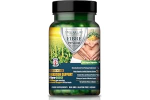 STELLAR LIFE 240 X Psyllium Husks Fibre Supplement – 1400mg per Serving – Naturally High in Soluble Fibre – High Strength Vegan Capsules – 4 Months Supply – Made in The UK