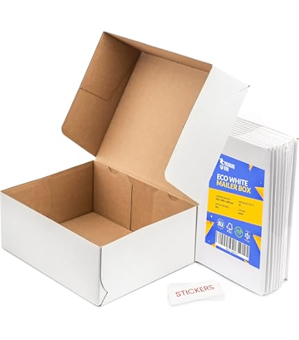 Box Of Approximately 150 White Medium Size Corrugated Cardboard Boxes. Boxes Can Be Folded Into Place Without Any Tape Needed As Shown In The Picture. Great For Shipping, Mailing, Storage Or Gifts - Foto 5