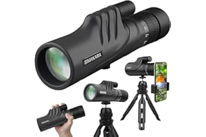 SIMAKARA High Power Prism Monocular Telescope with Low Night Vision, 10-30X42 HD Zoom Waterproof Pocket Compact Monoculars for Adults Bird Watching Traveling Hiking-with Smart Phone Adapter Tripod