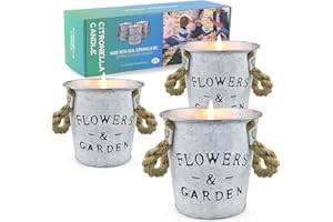 YINUO MIRROR Citronella Kerzen 3 Stück, Draussen DuftKerzen 430g Natürlicher Sojawachs Eimer Aromatherapie Kerzen für Drinnen Oder Draußen, Garten, Patio, Camping Picknick