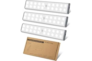 HIBOITEC 20CM Luces Armarios con Sensor Sin Cable,1500mAh Recargable Luz Led Armario,20 LED Led Cocina Bajo Mueble para Armario, Gabinete, Pasillo, Escaleras, Cocina