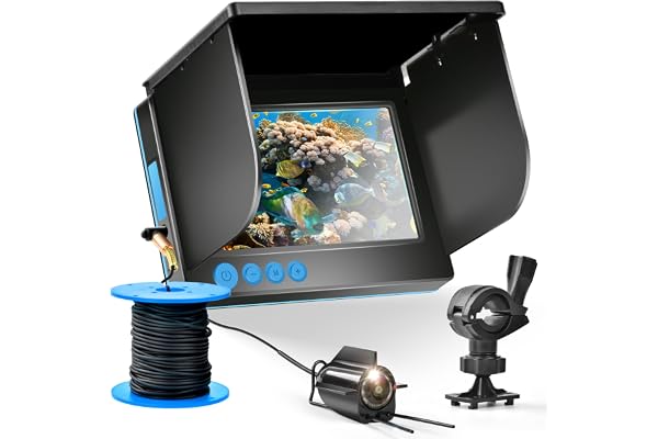 Dnoyevvs Deeper Fishfinder Caméra sous-marine pour la pêche, vision nocturne infrarouge, grand angle, hôte IP65 étanche, avec écran IPS de 5 pouces pour glace, rivière et bateau