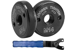 SAIBOO 2 Sztuki Nakrętek Szybkomocujących M14 Nakrętka Kołnierzowa Szlifierki Kątowej z Regulowanym Kluczem do Szlifierek Kątowych do Szlifierek Kątowych Marek Metabo, Makita, AEG, Dewalt, Flex, Hitachi itp