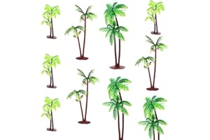 HJYZY Lot de 60 cocotiers miniatures de 7 cm, 9 cm, 14 cm pour décoration de cupcakes, décorations de gâteaux, plantes d'aquarium, modèle paysage