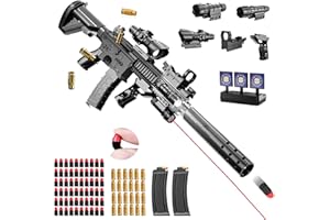 YEAHBOOM Pistola giocattolo per bambini, giocattolo morbido bullet gun M416, pistola in schiuma, ricarica manuale, pistola morbida per 12 + regali per bambini