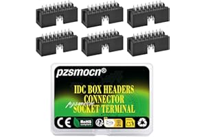 Pzsmocn 20 Pièces IDC 2 * 8 Double Rangée 2,54 mm Pas JTAG ISP 16 Broches Droite Insert Connecteur De Boîte Adaptateur Câble Mâle Socket Terminal, pour Projets d'Appareils Électroniques PCB.