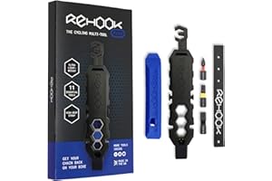 Rehook Plus - Lightweight Bike Multi-Tool for Cyclists. Includes Tyre Levers, Spoke Keys, Chain Tool Head, Wrench, Hex, Screwdriver