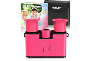 HUTACT Prismáticos para Niños y Adultos, Prismáticos Impermeables de 8 x 21 Pulgadas, para Aventuras al Aire Libre, Observación de Aves, Viajes y Camping (Rojo)