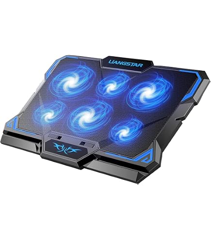 Support Refroidisseur ENHANCE Cryogen 2 Pour PC Portable Gamer | 5 Ventilateurs (2500 Tr/min), 2 Ports USB, 7 Hauteurs, LED Bleu | Jusqu’à 17 Pouces