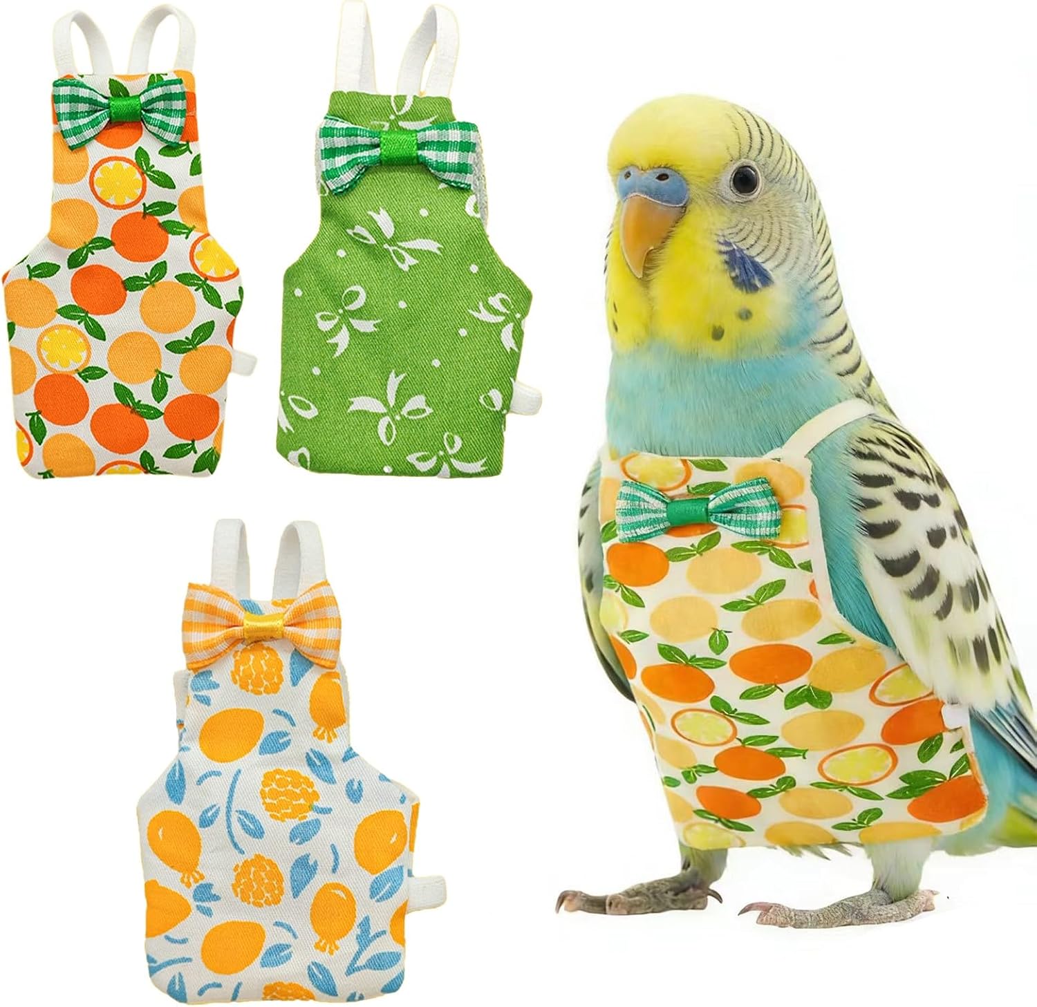 MNYXIS 3 Piezas Pañales para Pájaros, Pañal de Loro Suave Ajustable Reutilizable Lavable, Ropa para Aves, Adecuado para Periquitos, Cacatúas, Miniguacamayos, Canarios y Guacamayos
