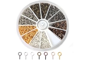 ANNLPOY 600 piccole viti con occhiello in metallo, mini occhiello, con occhielli a vite Multicolore per Creazioni Fai Da Te e Gioielleria, Dimensioni 4 x 8 mm, Inclusa Scatola di Conservazione, Antiruggine e