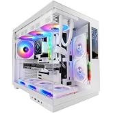 Mars Gaming MC-Mirage, ATX Gaming Case, 7.2" IPS LCD Customisable Display, Continuous Tempered Glass Front and Side, Double C