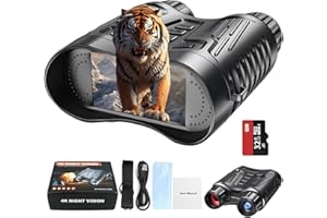JOYYKO Full-Color Night Vision Binoculars, 1312FT Night Vision Goggles Military Tactical with 4K Infrared View, 8x Digital Zoom, Waterproof Night Vision Binoculars for Spotting & Hunting