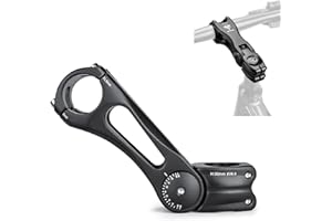 GEWAGE Attacco manubrio per bicicletta, regolabile, per manubrio da 31,8 (1 – 1/4 pollici), in lega di alluminio, per la maggior parte delle mountain bike, bici da corsa, BMX, e-bike