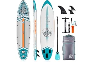 COOLCAA 360cmx86cmx15cm Stand Up Paddling Board mit Premium SUP Zubehör, Tragkraft bis 222kg, SUP Board für Erwachsene und Jugendliche Aller Niveaus