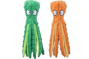 CPYOSN Giocattolo che squittisce per cani, a forma di polpo – senza imbottitura, giocattoli di peluche per dentizione dei cuccioli, giocattoli interattivi durevoli per cani di taglia piccola, media e