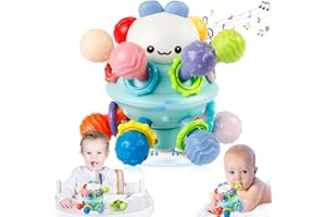 MAUIKAY Montessori Teething Toys with Suction Cup - Baby Rattle Chew Toys for Toddlers & Infants (0-18 Months)