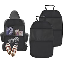 Protection Siège Voiture Enfant 2 Pièces - Housse Siège Auto Imperméable Antidérapante Avec Poches Rangement Pour Bébé Chien SUV, Ajustement Optimal, Noir