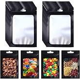 Mylar Bags Pack of 200 Baggies Foil Bags Zip Bags Resealable Bags with Closure Mylar Bags for Storage Odour-Proof Bags for Jewellery Sweets Biscuits 10.5 x 15