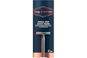 King C. Gillette Maszynka do golenia z podwójnymi krawędziami, ostrza powlekane platyną, klasyczna maszynka do golenia do gładkiego golenia, tradycyjna maszynka do golenia na mokro z 5 wymiennymi