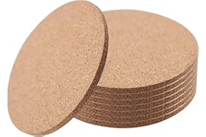 RUNFENG 8 Stück Korkuntersetzer 3 mm Dick,10cm Untersetzer Gläser Kork rutschfeste Untersetzer für Zuhause KüChe Wohnzimmer Schlafzimmer BüRo Café Oder Bar Hitzebestaendig Wiederverwendbar (Runde)