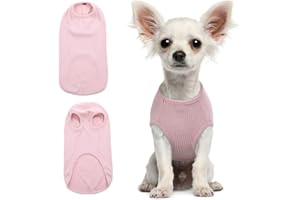 Hjumarayan Maglietta Cane - Magliette per Cani Sottile Maglione Cane Taglia Piccola Maglia per Cani, Maglioncino a Righe Maglia Elastico (Rosa XXS)