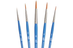 PRINCETON ARTIST BRUSH CO. PRINCETON SelectArtiste, Pinceles para multi-técnica de bellas artes, Sintético, Redondo, Mango Corto, Bolsa de plásico, 5 unidades