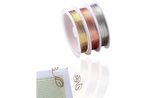 AIDI Copper Jewellery Wire - 3 Rolls of 0.3mm Thin Wire, Tarnish Resistant, Ideal for Jewellery Making & Crafts
