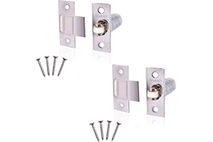 EAI Adjustable Roller Catch Spring Loaded Latch Lock for Internal Doors | Nickel Plated | Pack of 2
