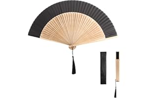Granvoo Handfächer, Handfächer mit Quaste, Chinesische Fächer, Faltventilator, Bambus-Fächer, Faltfächer Handheld für Dekoration, für Party Hochzeitsgeschenk Tanzaufführung