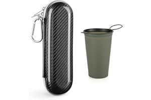 PhD Keisi Custodia da viaggio per spazzolino da denti elettrico per Braun Oral-B PRO per Philips Sonicare Custodia da viaggio a guscio rigido e stoviglie da campeggio Tazza da campeggio portatile