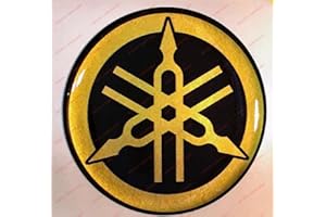 ADESIVI COMPULSIVI Logotipo de la etiqueta YAMAHA, adhesivo resinado, efecto 3D. Color: negro y dorado. Para depósito o casco