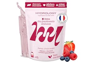 HYDROLOGY - Eau Aromatisée - Pastilles sans sucre - Boisson vitaminée détox & drainage - Hydratation quotidienne - 15 pastilles effervescentes - Végan & naturel - Fruits Rouges Sureau - Detox