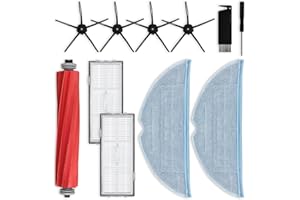 liveryde Accessoires kits compatibles avec Roborock S7 / S7 Plus / S7 Max / S7 MaxV / S7 Max Ultra / S7 MaxV Ultra / S7 Pro Ultra, 1 brosse principale, 4 brosses latérales, 2 filtres, 2 lingettes