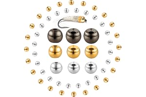 SKYLETY 120 Pieces Fly Tying Beads with a Plastic Box Tungsten Beads Round Ball Beads Head Ball Fly Tying Materials (Black, Gold, Silver, 3.0 mm, 2.5 mm, 2.0 mm)