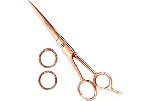 Utopia Care Ciseaux de coiffure en acier inoxydable 6,5 pouce - Ciseaux de salon de coupe de cheveux et de barbe - Tondeuses professionnelles pour barbiers - Aiguisées, durables (Or Rose)