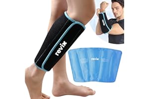 REVIX Waden und Schienbein Gel Kühlpads für Verletzungen, Wiederverwendbare Kühlpack für das Bein, Kältekompression-Ärmel für Schwellungen, Blutergüsse und Verstauchungen (1 Packung)