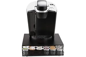 Mind Reader Network Collection, cajón de cápsulas de café de una sola porción, capacidad para 36 cápsulas de café, base de máquina de café, parte superior de metal sólido con cajón de malla